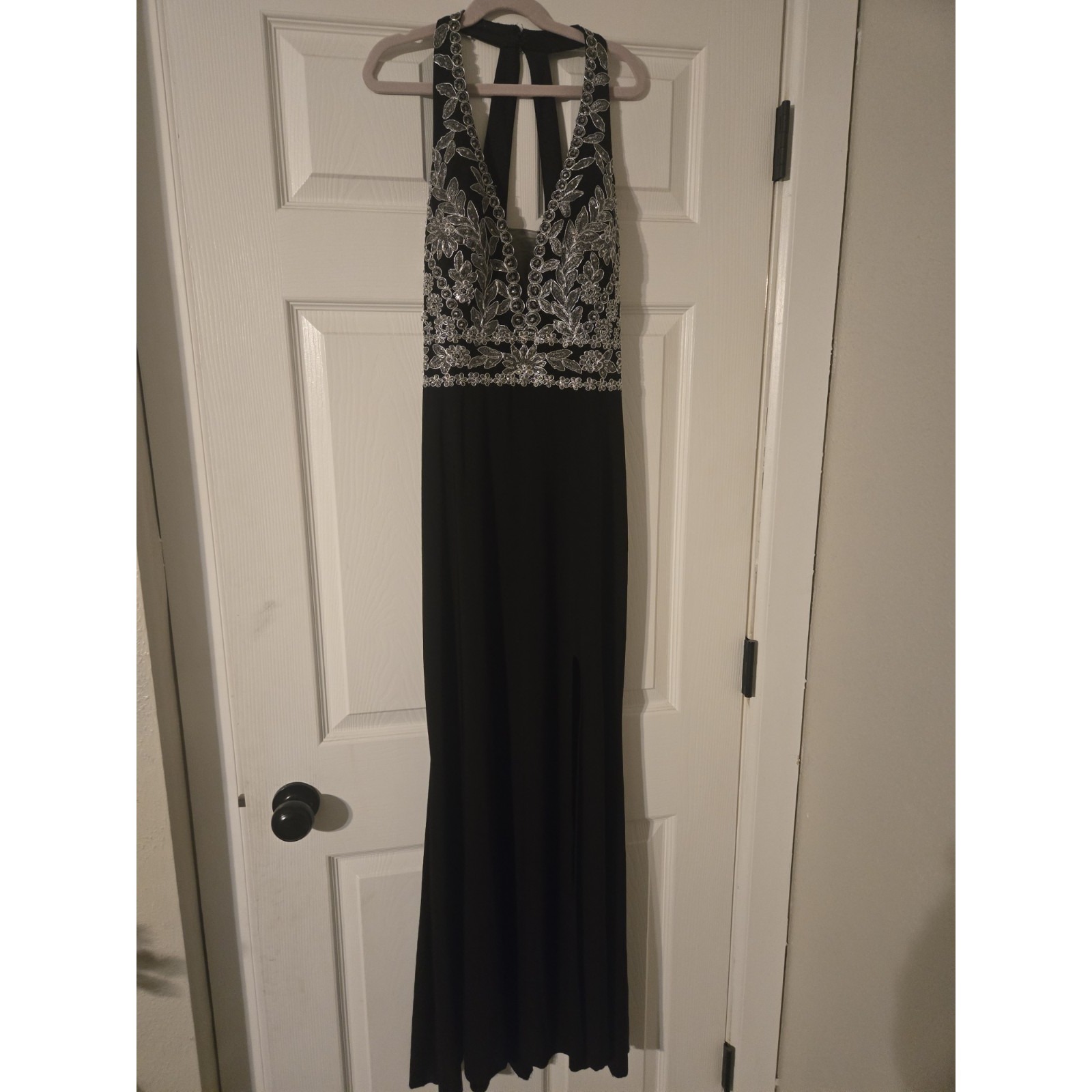 Blondie Nites Black Gown Silver Halter Top